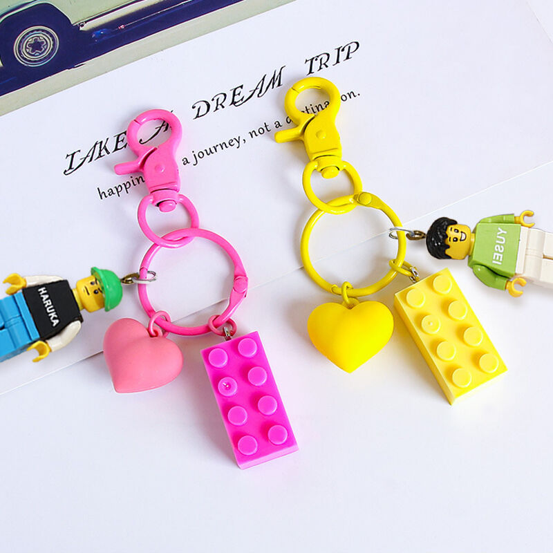 Personalized Colorful Lego Brick Keychain Cute Gift