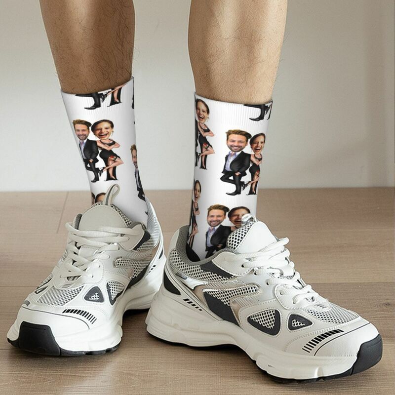 "Modern Couple" Personalized Face Socks Fashion Photo Socks Gifts for Couples