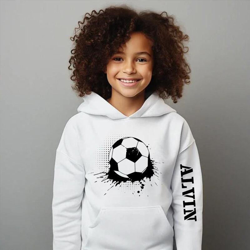 Personalized Children's Hoodies With Custom Names And Football Graphics For Sports Lovers