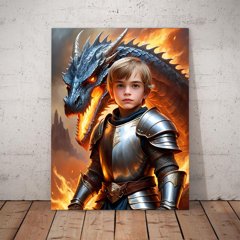 Personalized Warrior Portraits with Custom Face Swap Wonderful Gift for Child