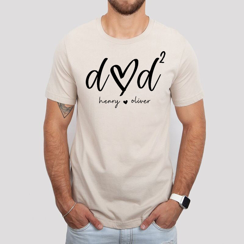 Personalized T-shirt Custom Dad with Number of Children and Names Design Attractive Father's Day Gift