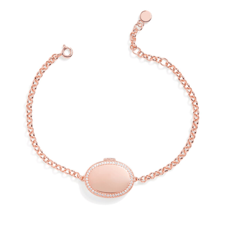 Personalized Oval Photo Box Bracelet Gift for Girls