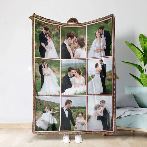 Personalized 9 Photos Custom Blanket for Sweet Couple