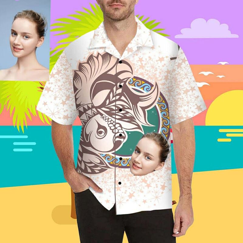 Custom Face Carp Men's All Over Print Hawaiian Shirt