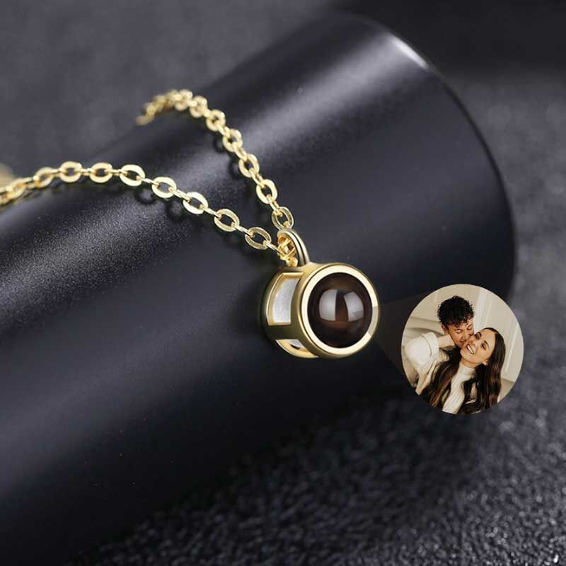 Personalized Photo Projection Circle Shape Necklace