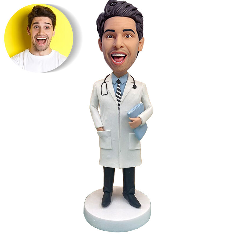 Custom Bobblehead A Gift For A Male Doctor Wearing A Stethoscope