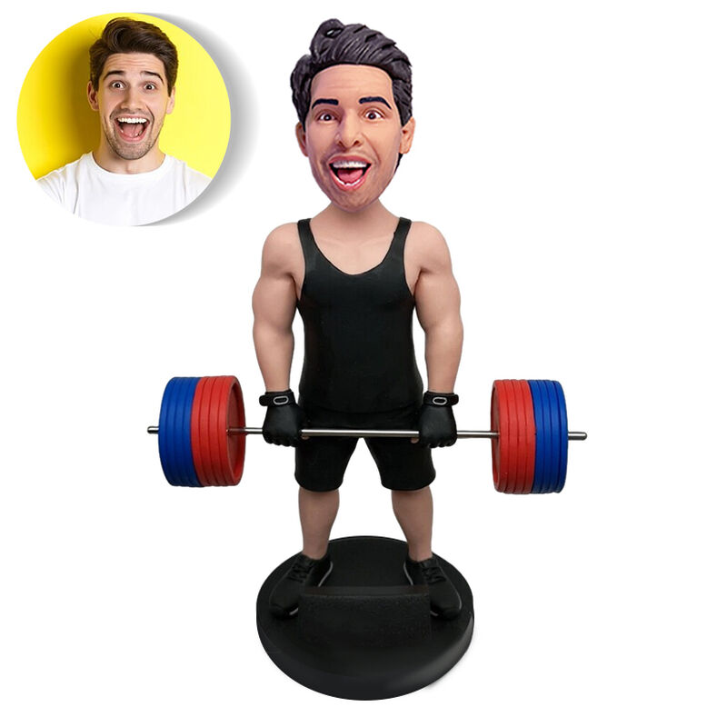 Personlig bobblehead för att lyfta vikter för män