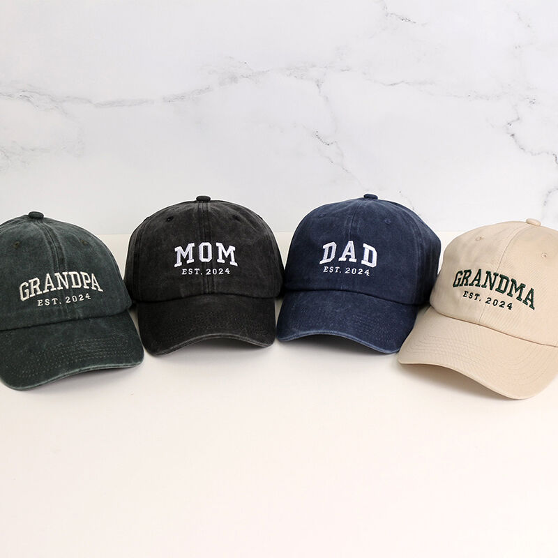 Sombrero personalizado bordado personalizado diseño de apodo opcional regalo único para su querida familia