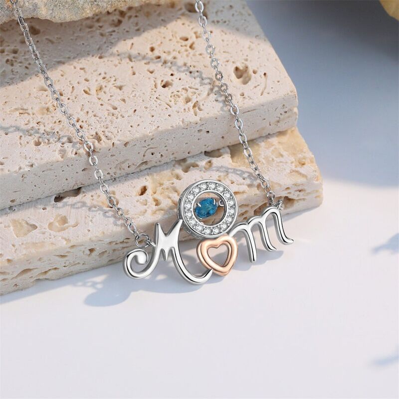 Personalized Birthstone Necklace with Mom Warm Mother's Day Gift