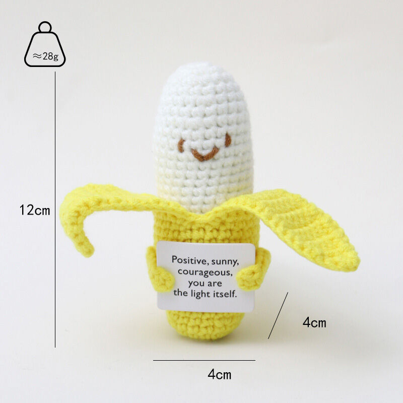 Handgemaakte Gehaakte Banaan Positieve Pop Grappig Cadeau voor Vrienden