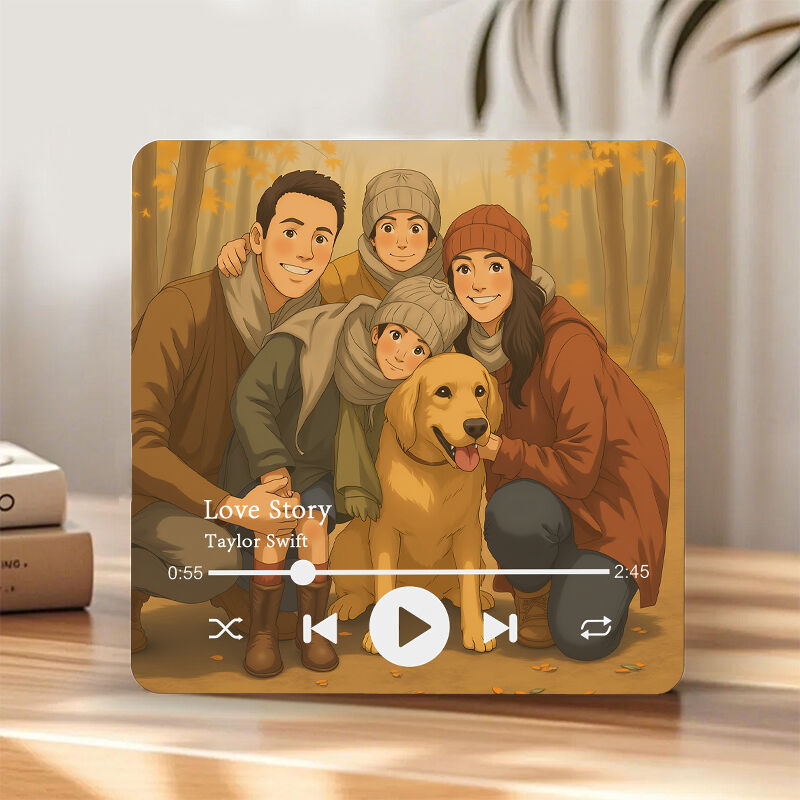 Personalized Picture Music Fridge Magnet Cute Present for Family