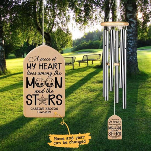 "A Piece of My Heart Lives Among The And The Stars" Personalized Custom Wind Chime
