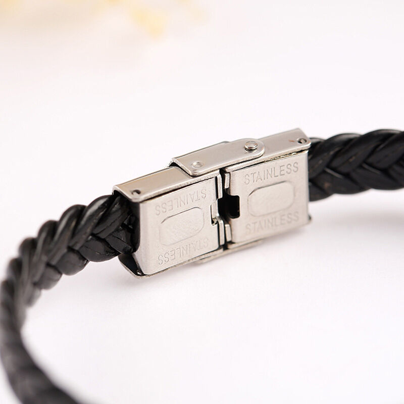 "Always Remember You" Personalized Bracelet For Men Stainless Steel Woven