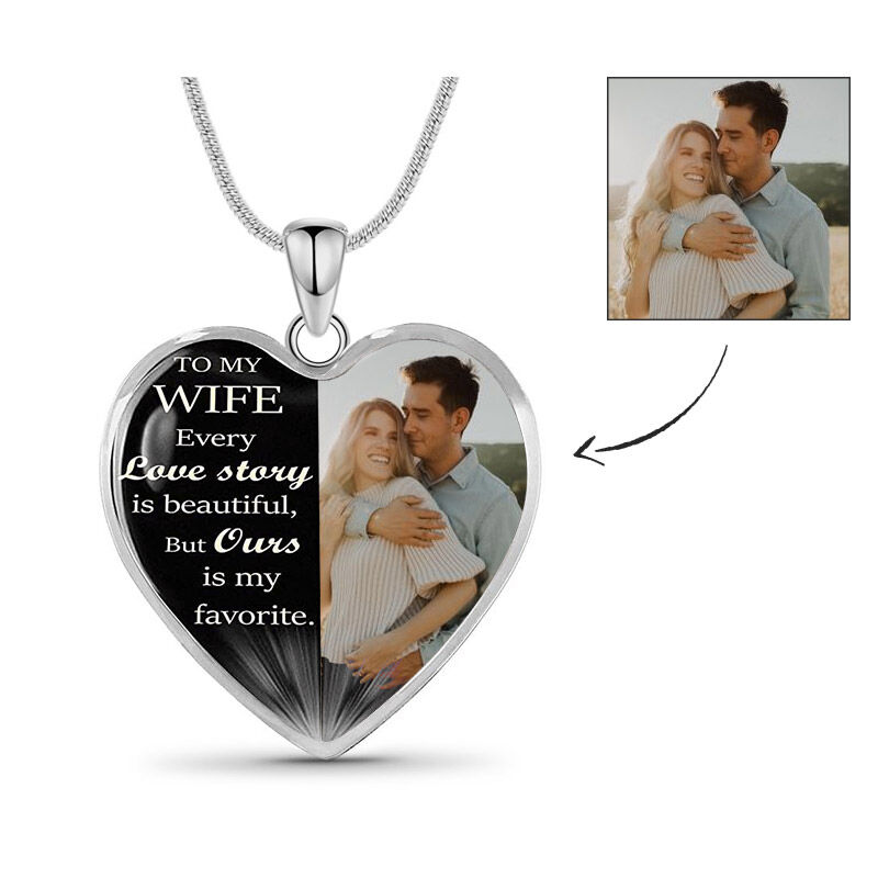 "Every Love Story Is Beautiful But Ours Is My Favorite" Custom Photo Necklace