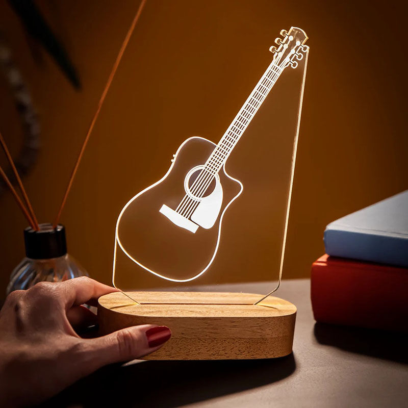 Lampe LED personnalisée pour modélisation de guitare avec nom personnalisé