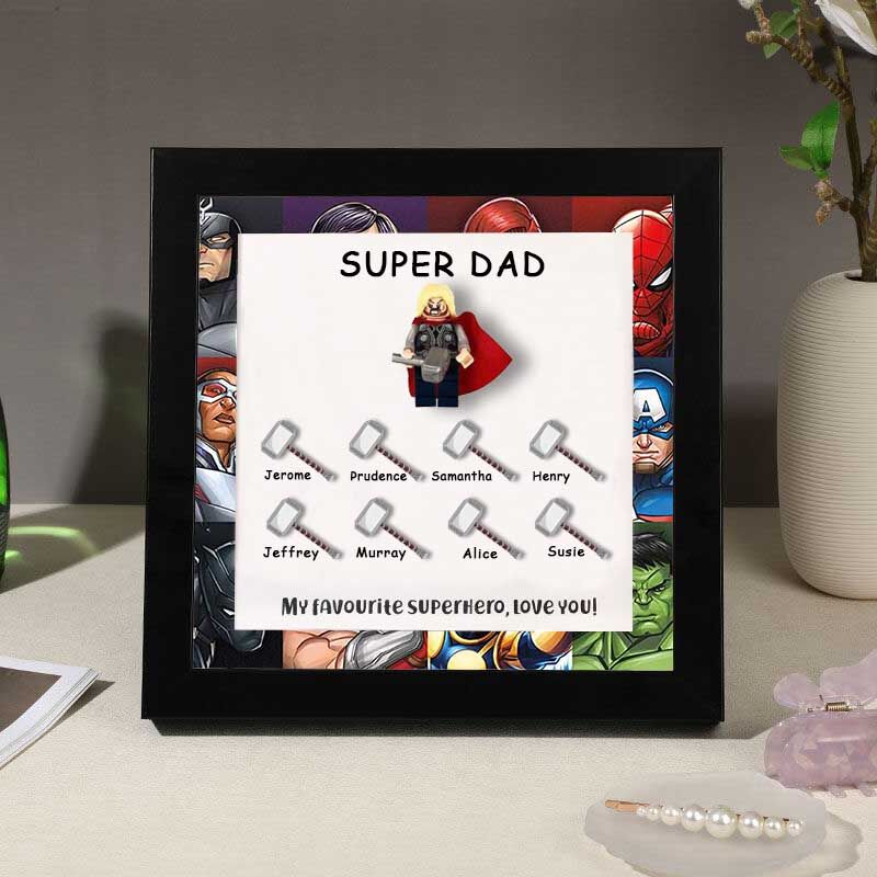 Personalized Superhero Frames Custom Hammer Name for Father
