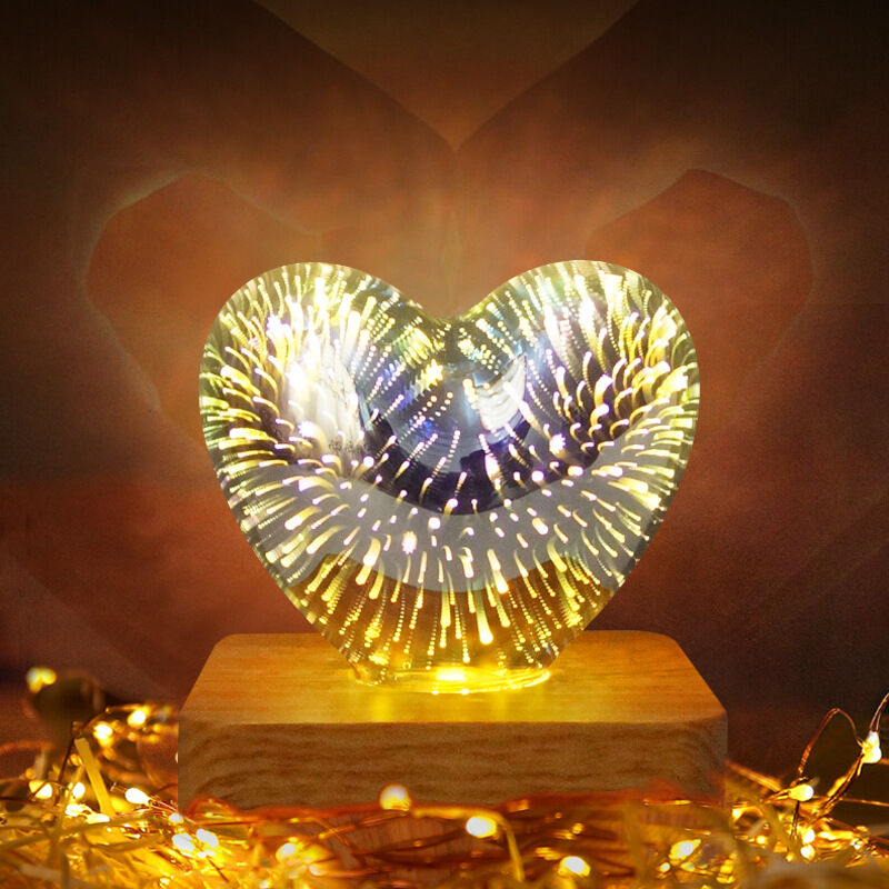 Beautiful Night Light Heart Shaped Unique Gift for Important Person