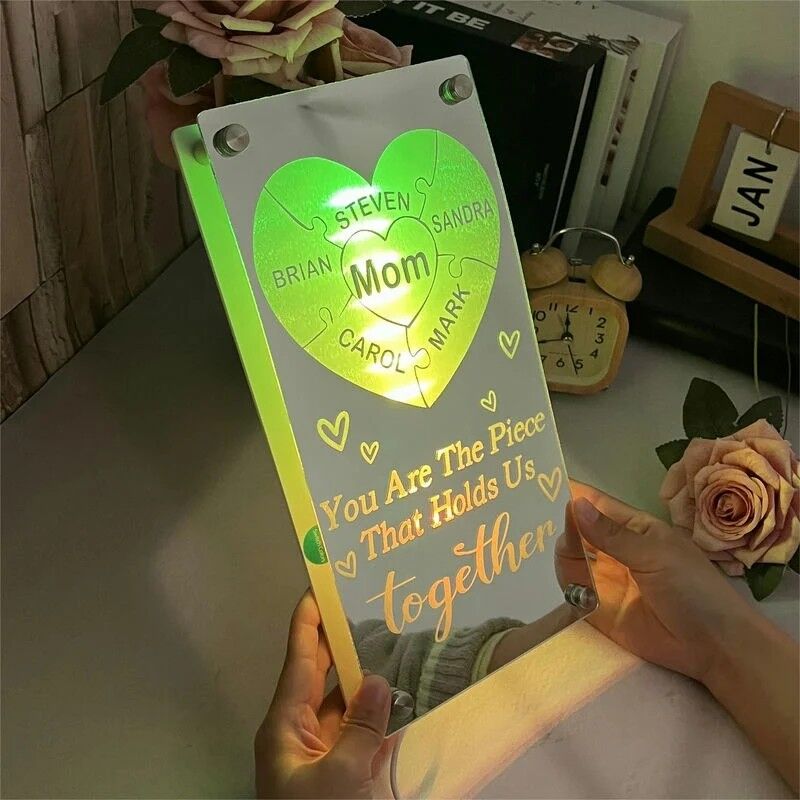 Personalized Led Mirror With Customized Name Sets For Mother’s Day