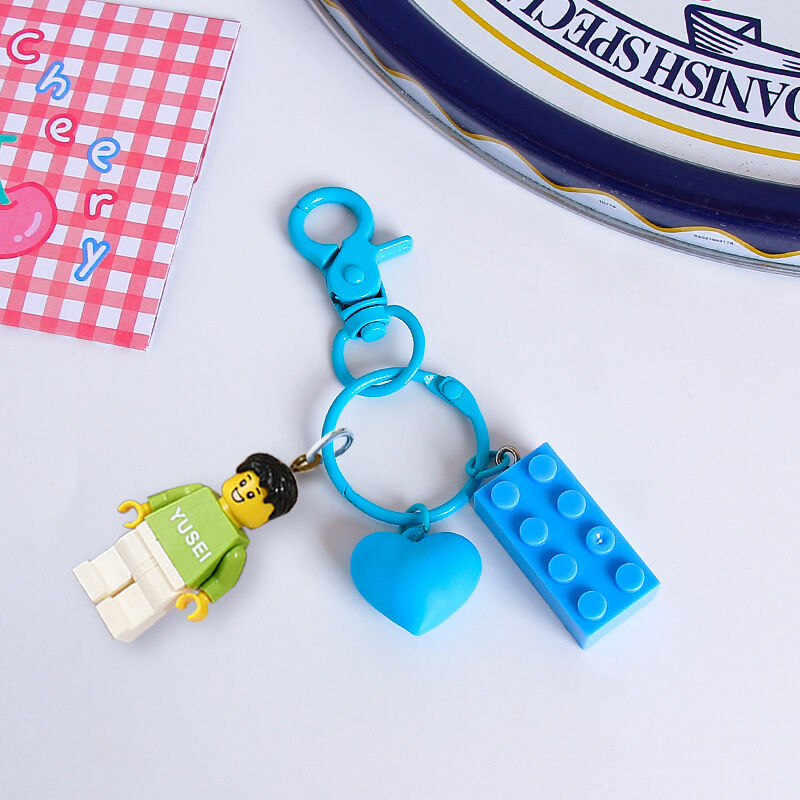 Personalized Colorful Lego Brick Keychain Cute Gift