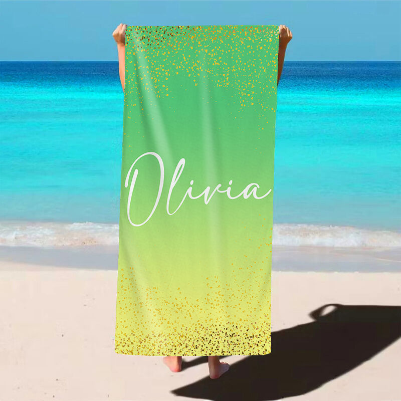 Personalized Name Bath Towel Gradient Style Gift for Bestie