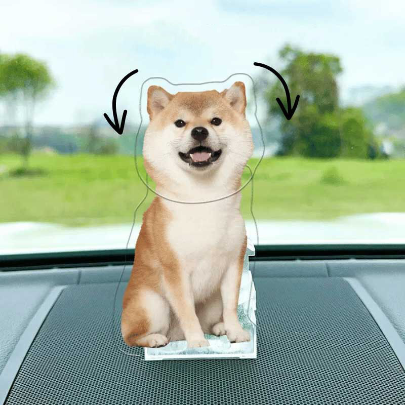 Personalized Bobblehead Acrylic Stand Custom Pet Photo Car Decoration Attractive Gift for Pet Lover