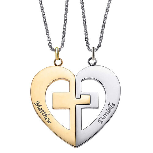 "Hafen des Herzens" Herzform Halskette für Paare