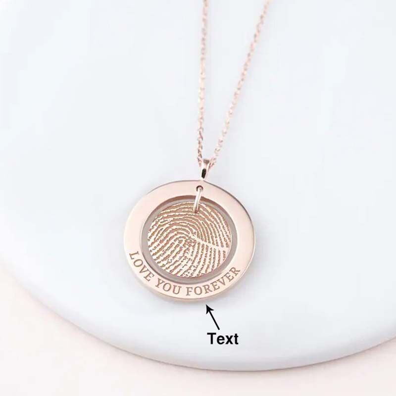 Personalized Round Fingerprint Necklace