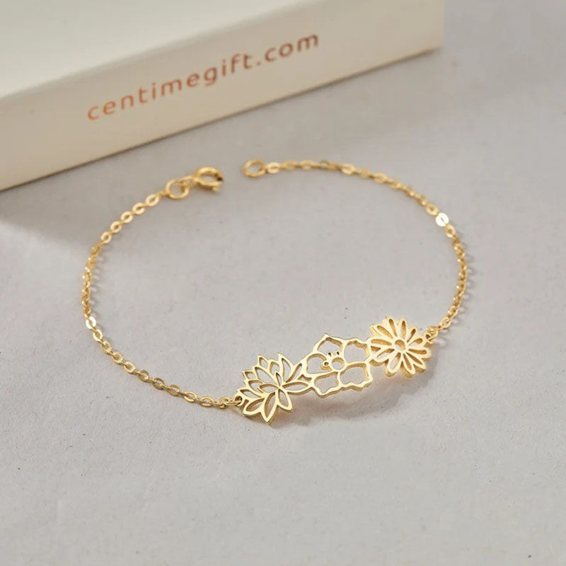 Custom Birthflower Bracelet Exquisite And Stylish Present for Exquisite Person