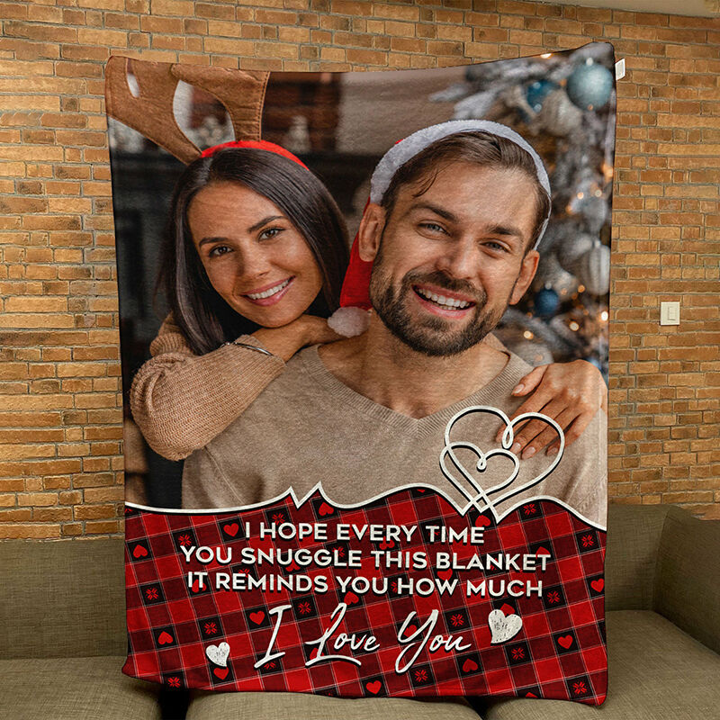 Personalized Picture Blanket Romantic Present for Valentine's Day "It Reminds You"