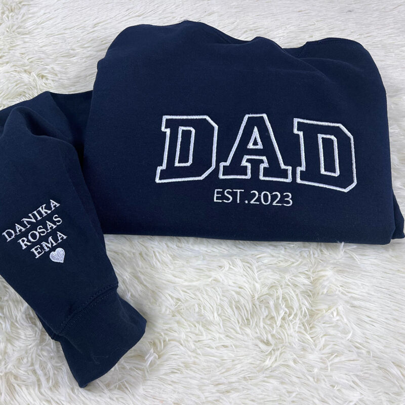 Sudadera personalizada bordada PAPÁ con nombres personalizados del niño regalo único para el Día del Padre