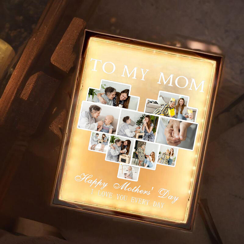 Personalized Picture Mirror Lamp Special Gift for Family