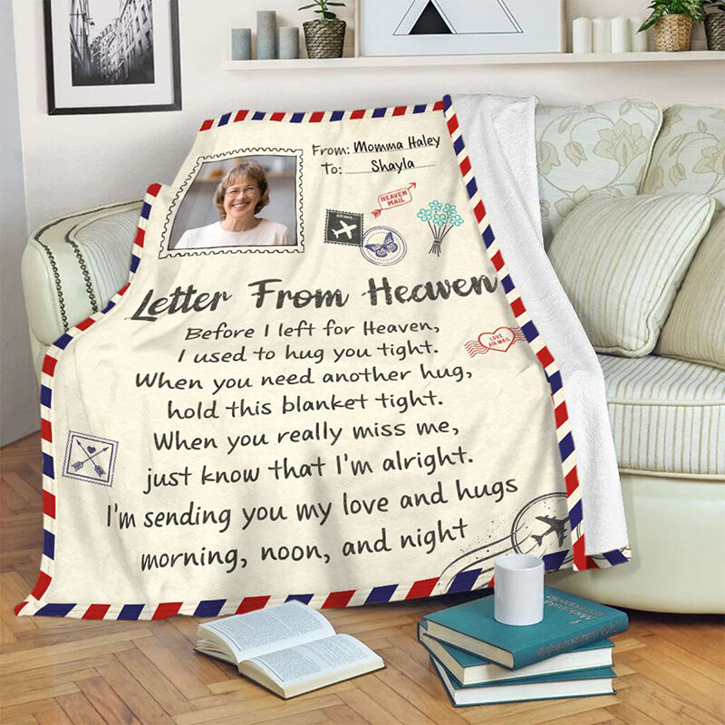 Personalized Picture Blanket with Love Letter Precious Present for Family