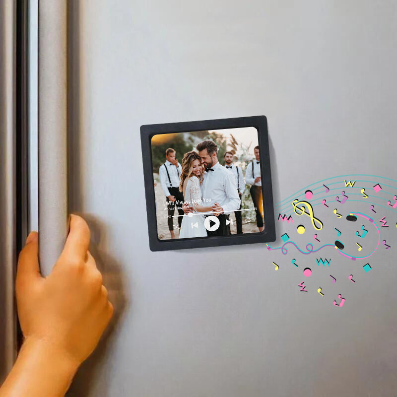 Magnet frigo musique personnalisé avec photo Cadeau précieux pour les couples doux