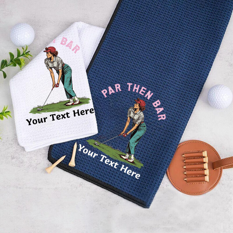 Personalized Golf Towel Colorful Cartoon Golfer 3D Heat TransferAccessories Gift for Girlfriend