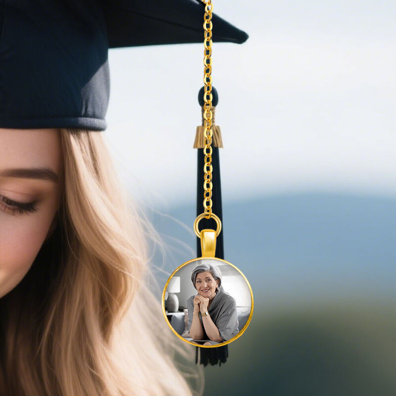 Personalized Graduation Tassel Photo Charm Graduation Memorial Gifts for Friends