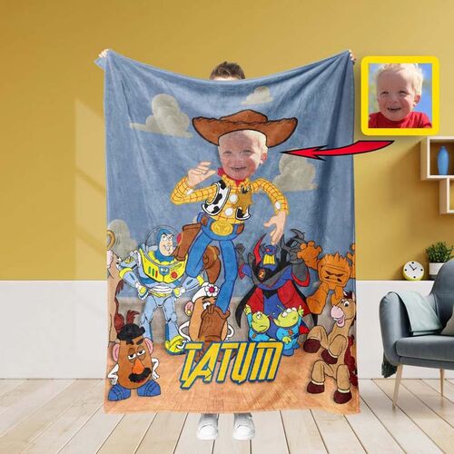 Couverture photo personnalisée Toy Story pour bébé garçon coquin