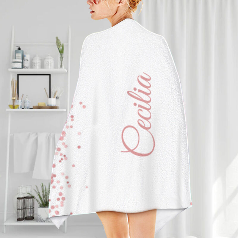 Custom Name Bath Towel Beautiful Present for Favourite Girlfriend
