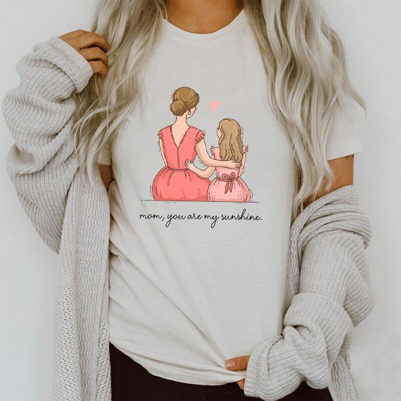 Personalized T-shirt Mom and Kid with Custom Message for Best Mother