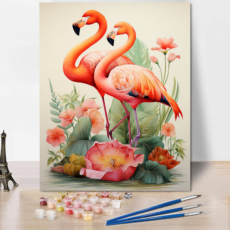 Flamingos Paint By Numbers Kits Best Gift for Couples