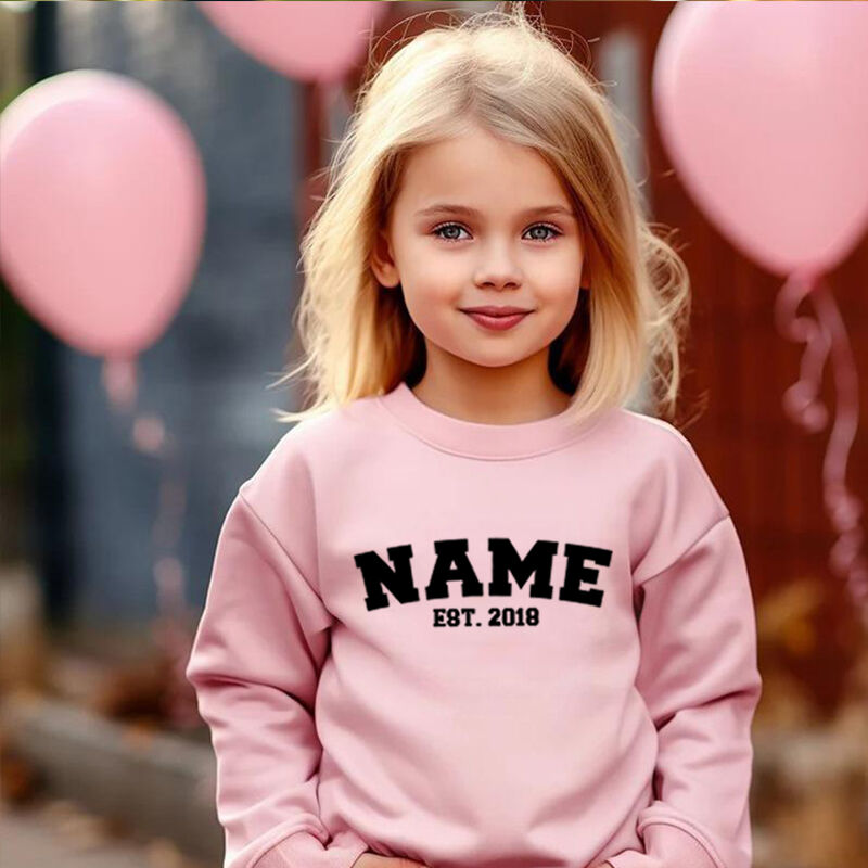 Personalized Kids Embroidered Sweatshirt With Custom Name Warm Gift For Children