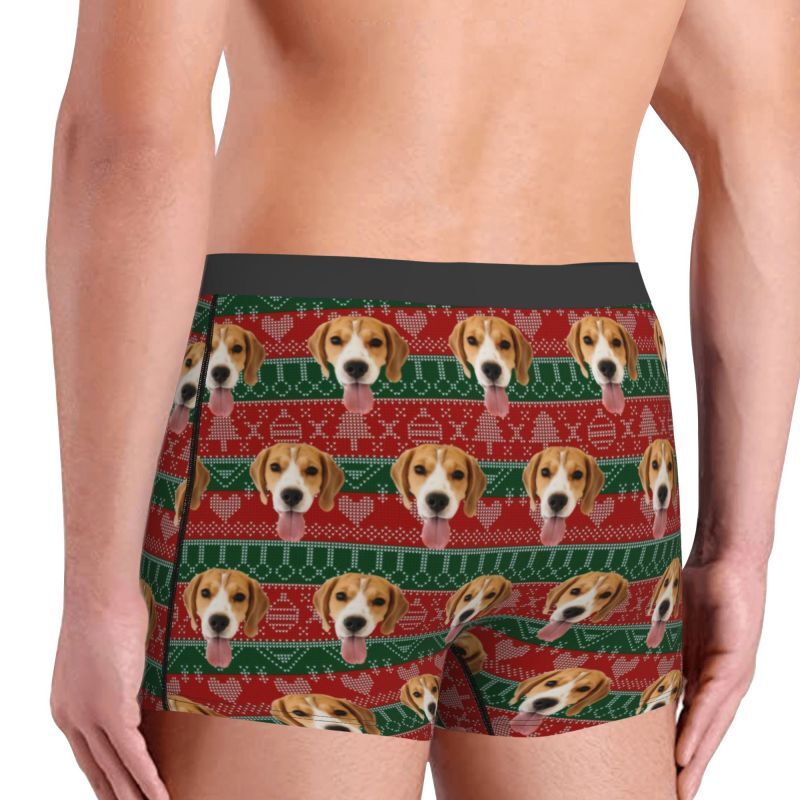 Personalisierte Foto-Männer-Unterwäsche Boxer Shorts mit Baum-Muster Einzigartiges Geschenk zu Weihnachten