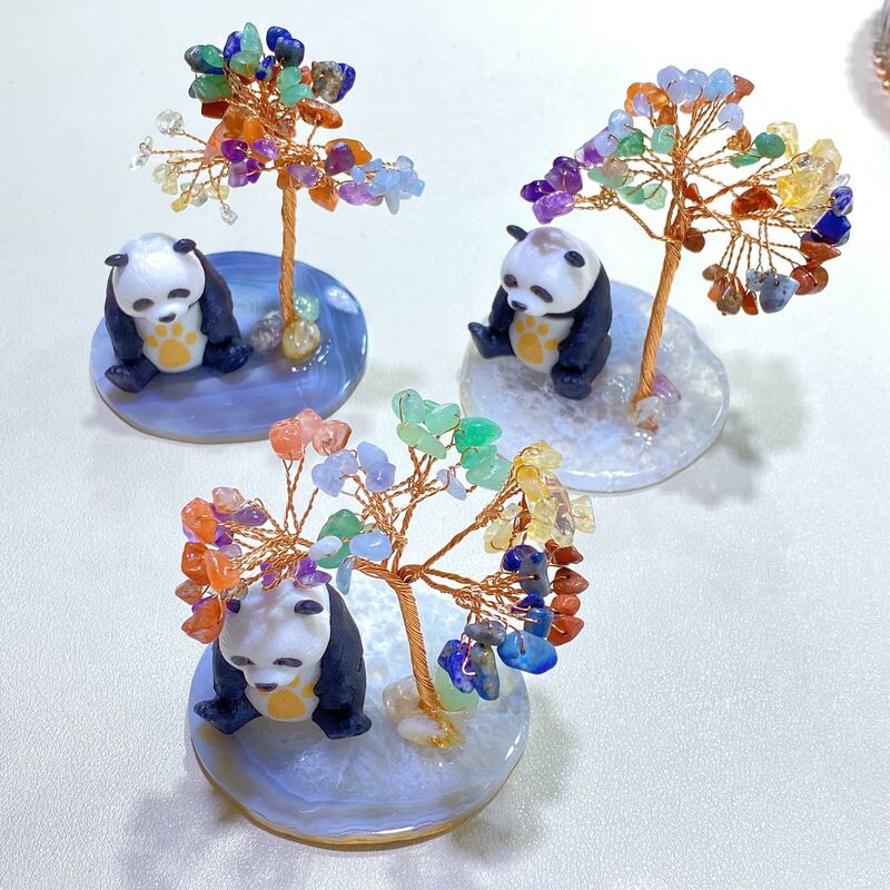 Healing Crystal Tree Crystal Rough Stone Lucky Panda Tree Spiritual Meditation Gifts for Kids