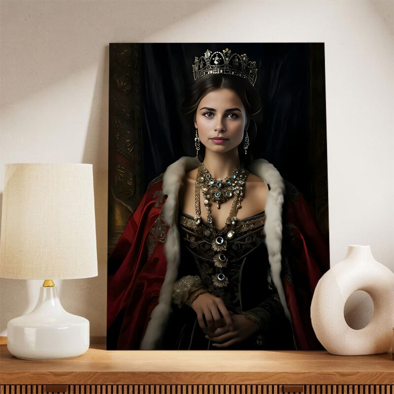 Personalized Queen Portraits with Custom Face Swap Amazing Gift for Dear Mother