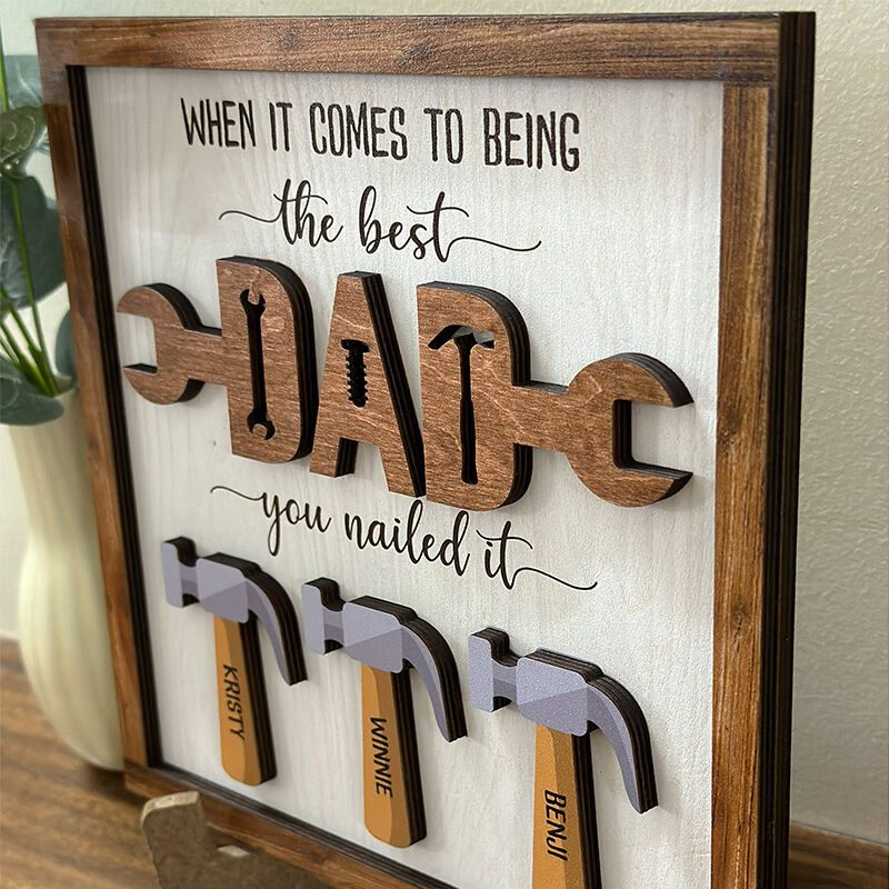 Personalized Frame When It Comes To Being The Best Dad You Nailed It Creative Father's Day Gift