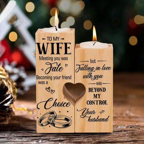 Holz Kerzenständer Kerzenhalter Geschenk für Ehefrau