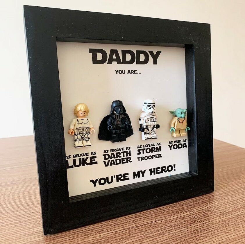 Personalized Superhero Frame with Custom Lettering and Characters for Father's Day