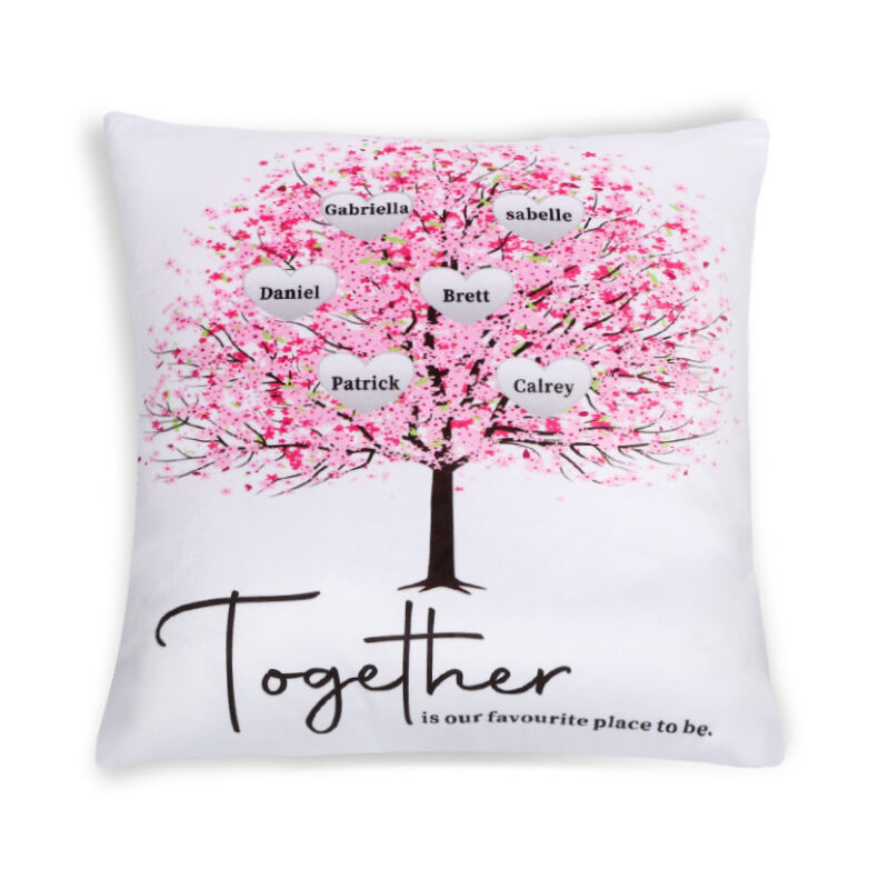 "Together Is Our Favorite Place To Be" Custom Name Pillow
