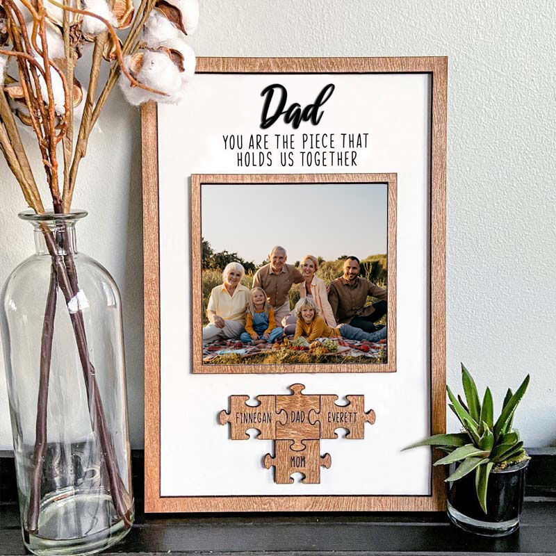 Personalised Picture And Name Sign Puzzles Pieces Father's Day Gift