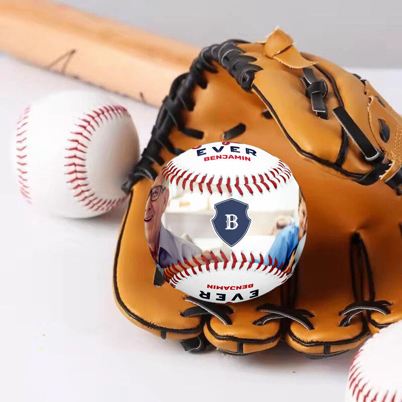 Personalisierbarer Baseball mit Fotos und Jahr Geburtstagsgeschenk für Papa