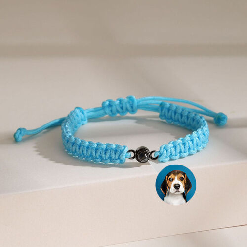 Personalized Photo Projection Blue Bracelet for Best Day